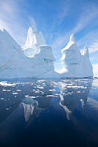 Icebergs off the Antarctic Peninsula, Antarctica, February 2009, Taken on location for BBC Frozen Planet series