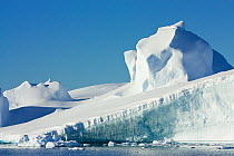 Compacted snow on slope of iceberg, Antarctica, February 2009, Taken on location for BBC Frozen Planet series
