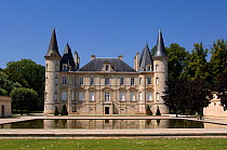 Chateau Pichon Longueville Baron, Pauillac, Bordeaux region, France. Listed as 'Second Grand Cru' Second Growth according to the historic Bordeaux wine official classification of 1855. June.