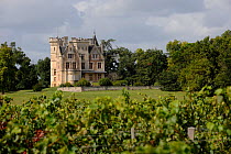 Lanesan Castle in vineyards. Bordeaux region, Gironde, Aquitaine, France. September.