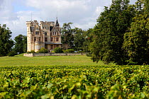 Lanesan Castle in vineyards. Bordeaux region, Gironde, Aquitaine, France. September.