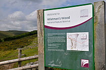 Information sign for Wistman's Wood NNR, Dartmoor, Devon, UK, August 2011