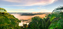 A dawn view into the heart of Maliau Basin - Sabah's 'Lost World'. Taken from the edge of the southern plateau, near Lobah Camp, Maliau Basin, Borneo.