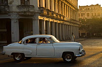 Vintage car on road in Havana, capital of Cuba, Caribbean 2011