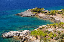 Rocky cove, Tsopela, Samos south coast, Greece, August.