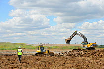 Wetland habitat creation for the RSPB by Breheny Civil Engineers at Bowers Marsh RSPB Reserve, RSPB Greater Thames Futurescapes Project, Essex, UK, July 2011