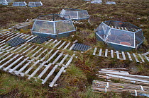 Equipment used in fieldwork on peatland carbon capture at Moorhouse NNR, Upper Teesdale, County Durham, UK, May 2011, model released