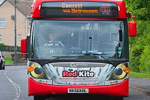 Red Kite bus in the Urban Red Kite area of the Derwent Valley, Gateshead, Tyne and Wear, UK, on the edge of Tyneside following on from the 'Northern Kites' re-introduction programme between 2004-2007....