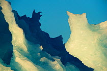 Detail of blue iceberg. Spitsbergen, Svalbard, August.
