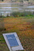 Warning sign for Blue Green Algae, Richmond Park, Surrey, England, UK, October 2011