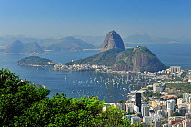 Sugar Loaf (Pao de Acucar) mountain in Guanabara Bay, Rio de Janeiro city, Rio de Janeiro State, Southeastern Brazil, August 2011