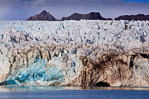 Leading edge of the Blomstrand Glacier as it enters King's Bay, Spitzbergen, Svalbard, Norway, July 2011.