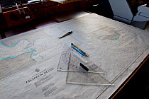 Nautical chart showing map of Deception Island. South Shetland Islands, Antarctica, January.