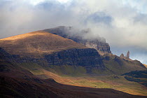 View of The Storr and the Old Man of Storr, Trotternish, Isle of Skye, Inner Hebrides, Scotland, UK, October 2010