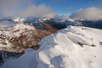 View from the summit of Tom na Gruagaich in winter, Beinn Alligin, Torridon, Scotland, UK, February 2010