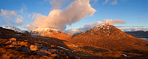 Panoramic view from the flank of Beinn Alligin towards Torridon mountains, Torridon, Scotland, February 2010