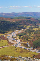 View looking north along the upper sections of the River Feshie, Glenfeshie, Cairngorms NP, Scotland, September 2011