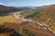 View looking north along the upper sections of the River Feshie, Glenfeshie, Cairngorms NP, Scotland, September 2011.
