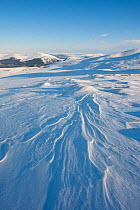 Snow covering the Cairngorm mountains and plateau in winter, Cairngorms NP, Scotland, UK, February 2010