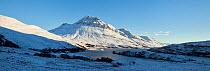 Panoramic view of Cul Beag and Loch Lurgainn in winter, Coigach, Wester Ross, Scotland, UK, December 2010