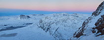 View from Sgurr an Fhidhleir in winter, Coigach, Wester Ross, Scotland, UK, December 2010