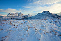Cul Mor and Cul Beag in winter, Coigach, Wester Ross, Scotland, UK, December 2010