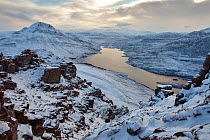 View of Cul Mor and Loch Lurgainn in winter, Coigach, Wester Ross, Scotland, UK,  December 2010