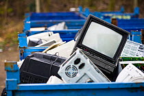 Electronics recycling at a recycling centre, Stroud, Gloucestershire, UK, February 2008.