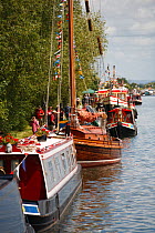 Boats on the Stroudwater navigation, Saul Canal Festival, Gloucestershire, UK, July 2008.