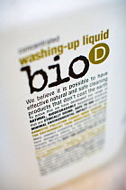 Environmentally friendly Bio washing-up liquid refill information label, September 2008.