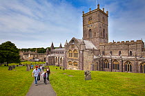 St. Davids Cathedral on the Pembrokeshire Coast Path, Wales, UK, June 2009.