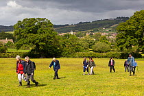 Walkers on Winchcombe Way during the Walking Festival 2011, Tewkesbury, Gloucestershire, UK, May 2011.