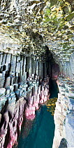 Basalt columns at the entrance to Fingal's cave, Isle of Staffa, off the Isle of Mull, Inner Hebridges, Scotland, UK, July 2010
