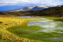 Lagoon and mountains in Torres del Paine National Park, Patagonia, Chile