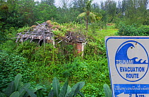 Wrecked coastal hotel from 2004 Tsunami in Southern Thailand