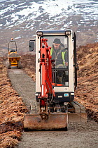 Construction of access footpath, Creag Meagaidh NNR, Lochaber, Scotland, UK, February 2011