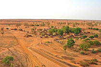 Typical Nigerien village settlement seen from the air. Sahelo-Sudanese Biome, W National Park (UNESCO, IUCN & RAMSAR), Niger. Aerial census, May 2011.