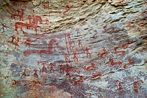 Rock painting, early historical, Bharkia, a region of Bundi, Rajasthan, India