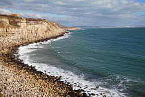 View along the coast at Portland Bill. Dorset, England, UK, February 2010.