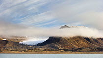 Low clouds at Engelskbukta, Western Spitsbergen, Svalbard, Norway, September