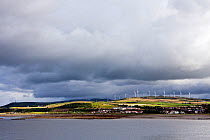 Wind turbines on the coast of Ardrossan, Scotland, August 2011.