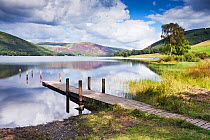Jetty extending out into St Mary's Loch, Scottish Borders, Scotland, September 2011. (This image may be licensed either as rights managed or royalty free.)