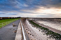 Sea defences and low lying coast at Severn Beach, near Bristol, UK, October 2011. (This image may be licensed either as rights managed or royalty free.)