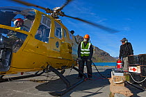 Helicopter is refuled, South Georgia Heritage Trust Rat Eradication Project, Grytviken, South Georgia, March 2011