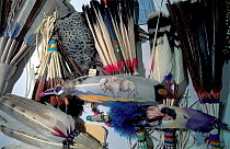 Indian artefact feather products for examination at the National Fish and Wildlife Forensics Laboratory, Ashland, Oregon, USA