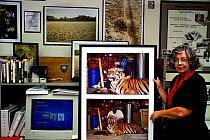 Darby Morrell, Information officer, with photographs used as evidence in court cases brought by the National Fish and Wildlife Forensics Laboratory, Ashland, Oregon, USA
