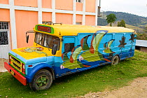 'Parrot Bus' - bus decorated with paintings of parrots. Roncesvalles, Tolima, Colombia, 2010.