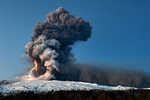 Lightning in the ash plume from the Eyjafjallajokull Volcano, Iceland, April 2010