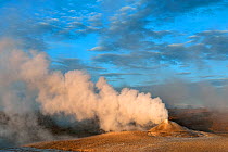 Steam rising from the Eyvindarhver fumarole, Hveravellir, Iceland, May 2010