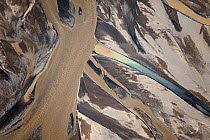 Aerial view of delta on the South coast of Iceland, September 2010